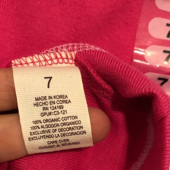 KIRKLAND SIGNATURE Pajama Top Girls Size US7 Pink 100% Organic Cotton Bird - Picture 7 of 9